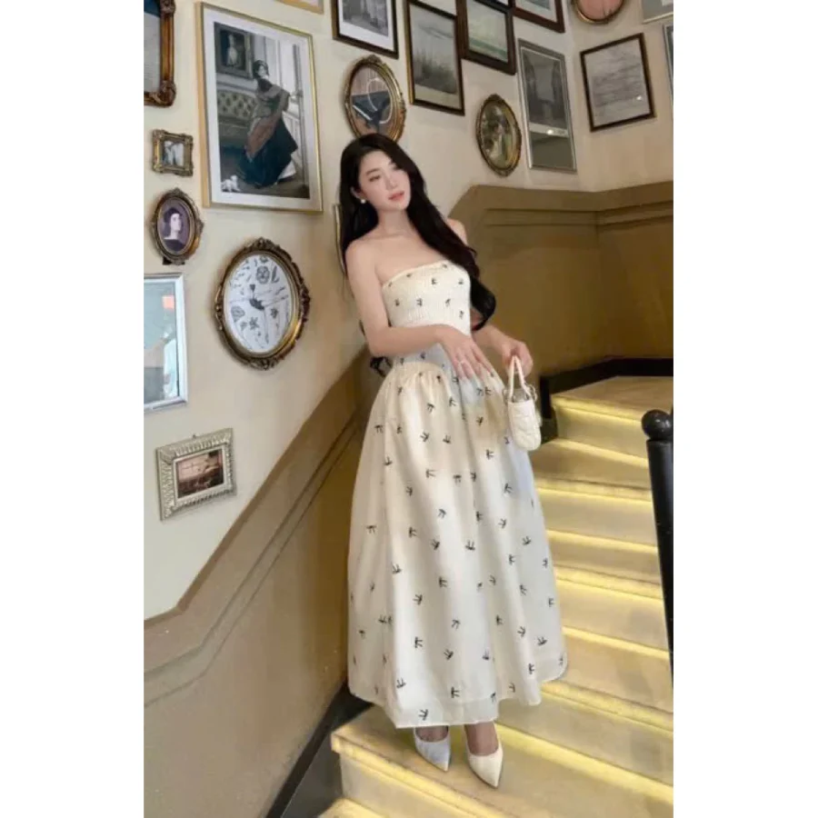 Váy Maxi Cúp Ngực Nơ Nhí