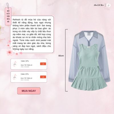 Set Bộ Zip Xếp Ly Phối Áo Sơ Mi Tơ Nhăn